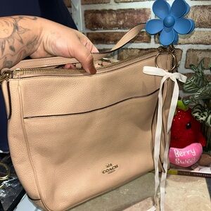 Coach Beige Leather Shoulder Bag